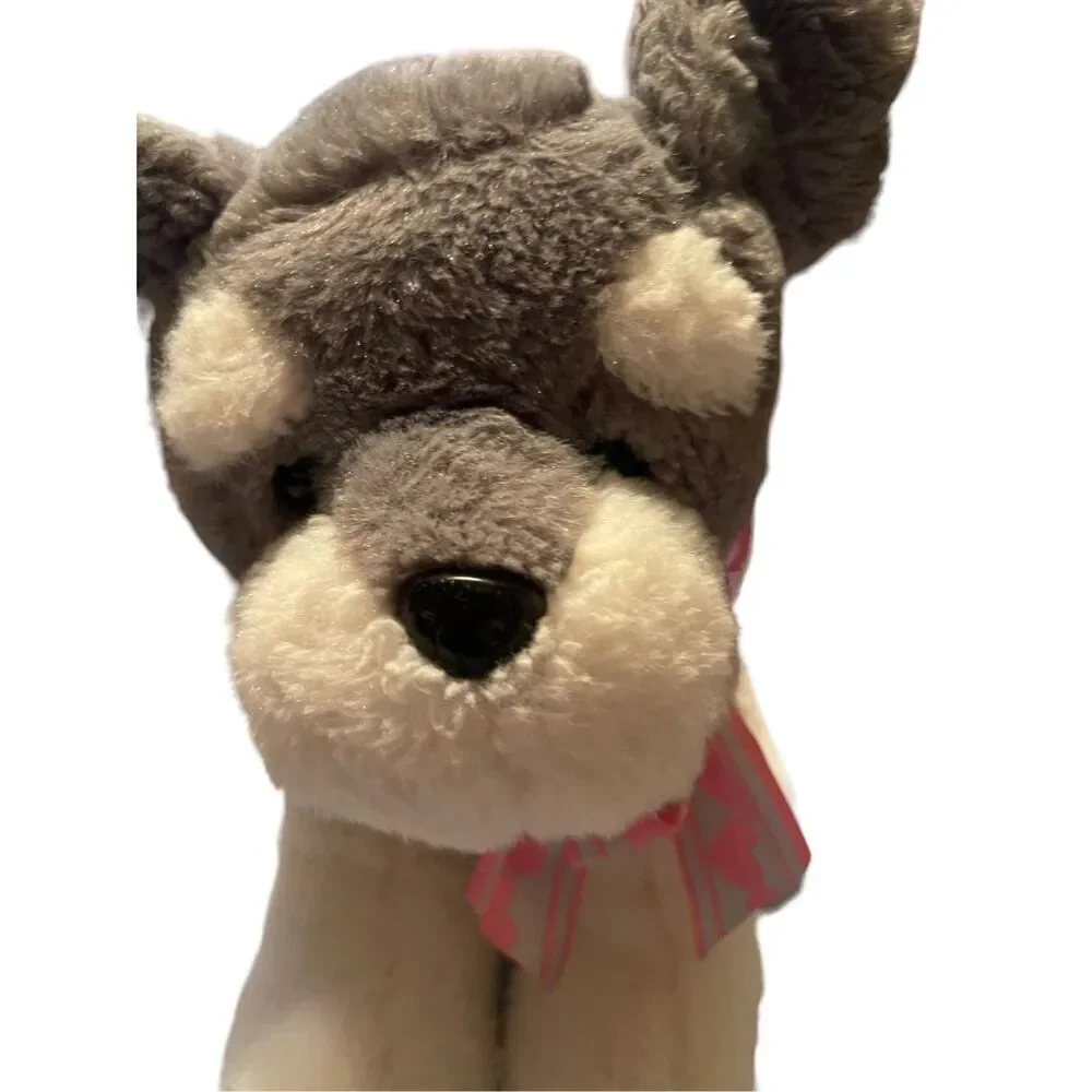 Hug Fun Gray White Dog Schnauzer Puppy Love Plush Stuffed Animal Toy